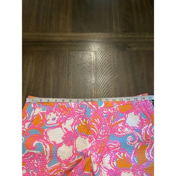 Lilly Pulitzer Adie Feeling Tanked Shorts Size 8 Textured Side Zip Preppy Beach - Picture 4 of 8